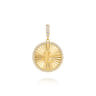 14K Yellow Gold Diamond Initial L Medallion Pendant With Detachable Bail - 0.65 ct