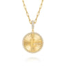 14K Yellow Gold Diamond Initial L Medallion Pendant With Detachable Bail - 0.65 ct