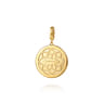 14K Yellow Gold Diamond Initial M Medallion Pendant With Detachable Bail - 0.65 ct