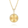 14K Yellow Gold Diamond Initial O Medallion Pendant With Detachable Bail - 0.65 ct