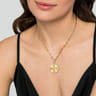 14K Yellow Gold Diamond Initial P Medallion Pendant With Detachable Bail - 0.65 ct