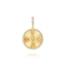 14K Yellow Gold Diamond Initial Q Medallion Pendant With Detachable Bail - 0.65 ct