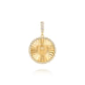 14K Yellow Gold Diamond Initial U Medallion Pendant With Detachable Bail - 0.65 ct