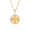 14K Yellow Gold Diamond Initial U Medallion Pendant With Detachable Bail - 0.65 ct
