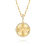 14K Yellow Gold Diamond Initial W Medallion Pendant With Detachable Bail - 0.65 ct