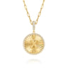 14K Yellow Gold Diamond Initial X Medallion Pendant With Detachable Bail - 0.65 ct