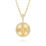 14K Yellow Gold Diamond Initial Z Medallion Pendant With Detachable Bail - 0.65 ct