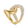 14K Yellow Gold Diamond Interlocking Ladies Ring - 1.05 ct