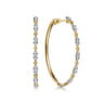 14K Yellow Gold Diamond Intricate Hoop Earrings 40mm - 0.62 ct
