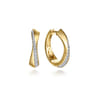 14K Yellow Gold Diamond Intricate Hoop Earrings - 0.32 ct