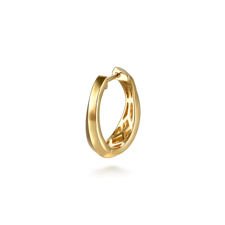 14K Yellow Gold Diamond Intricate Hoop Earrings - 0.32 ct - Shot 3