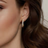 14K Yellow Gold Diamond Intricate Hoop Earrings - 0.32 ct