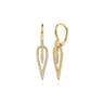 14K Yellow Gold Diamond Inverted Teardrop Leverback Earrings - 0.3 ct