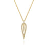 14K Yellow Gold Diamond Inverted Teardrop Pendant Necklace - 0.17 ct