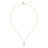 14K Yellow Gold Diamond Inverted Teardrop Pendant Necklace - 0.17 ct