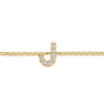 14K Yellow Gold Diamond J Initial Chain Bracelet - 0.05 ct