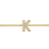 14K Yellow Gold Diamond K Initial Chain Bracelet - 0.07 ct