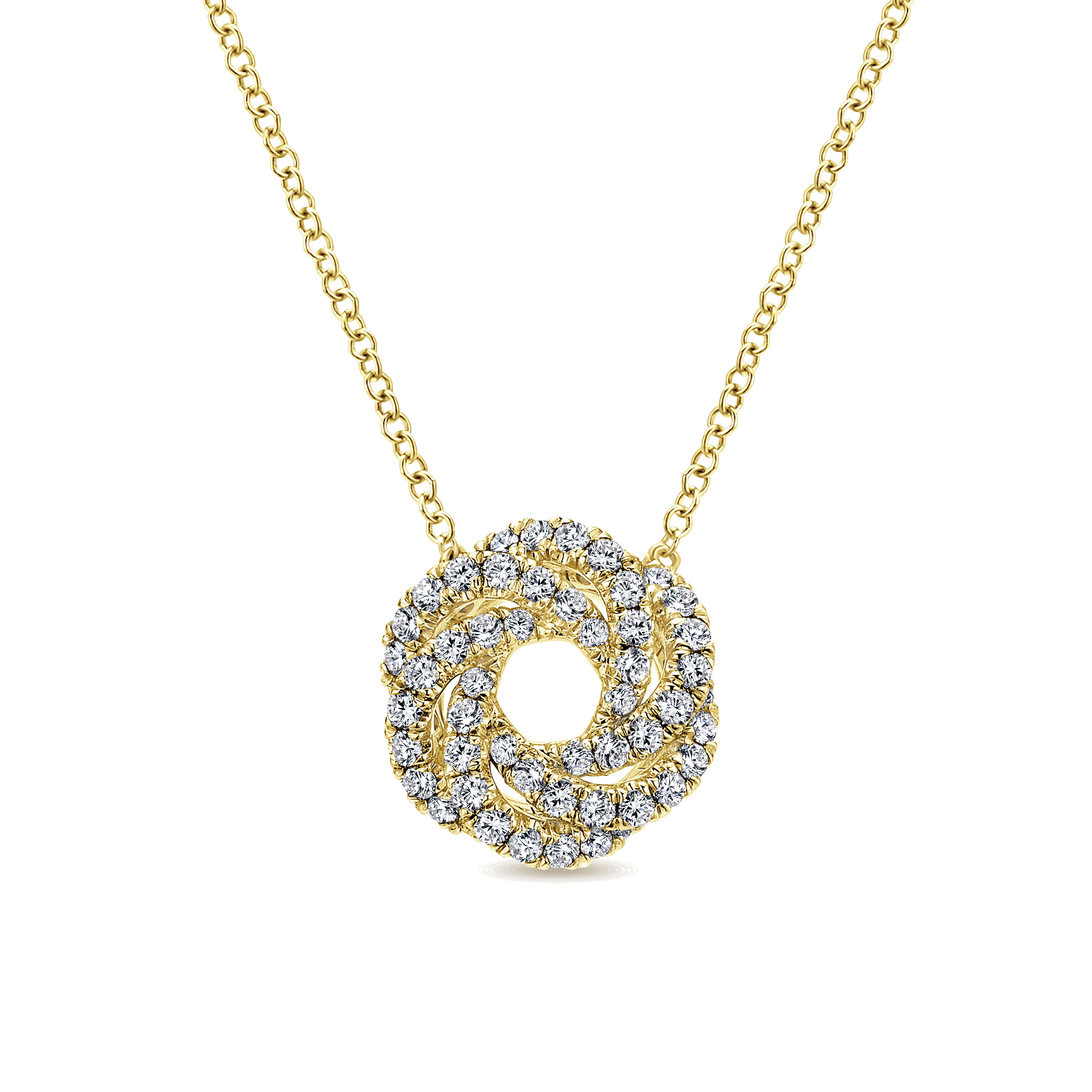 14kt Knot sale diamond and gold necklace 20” long