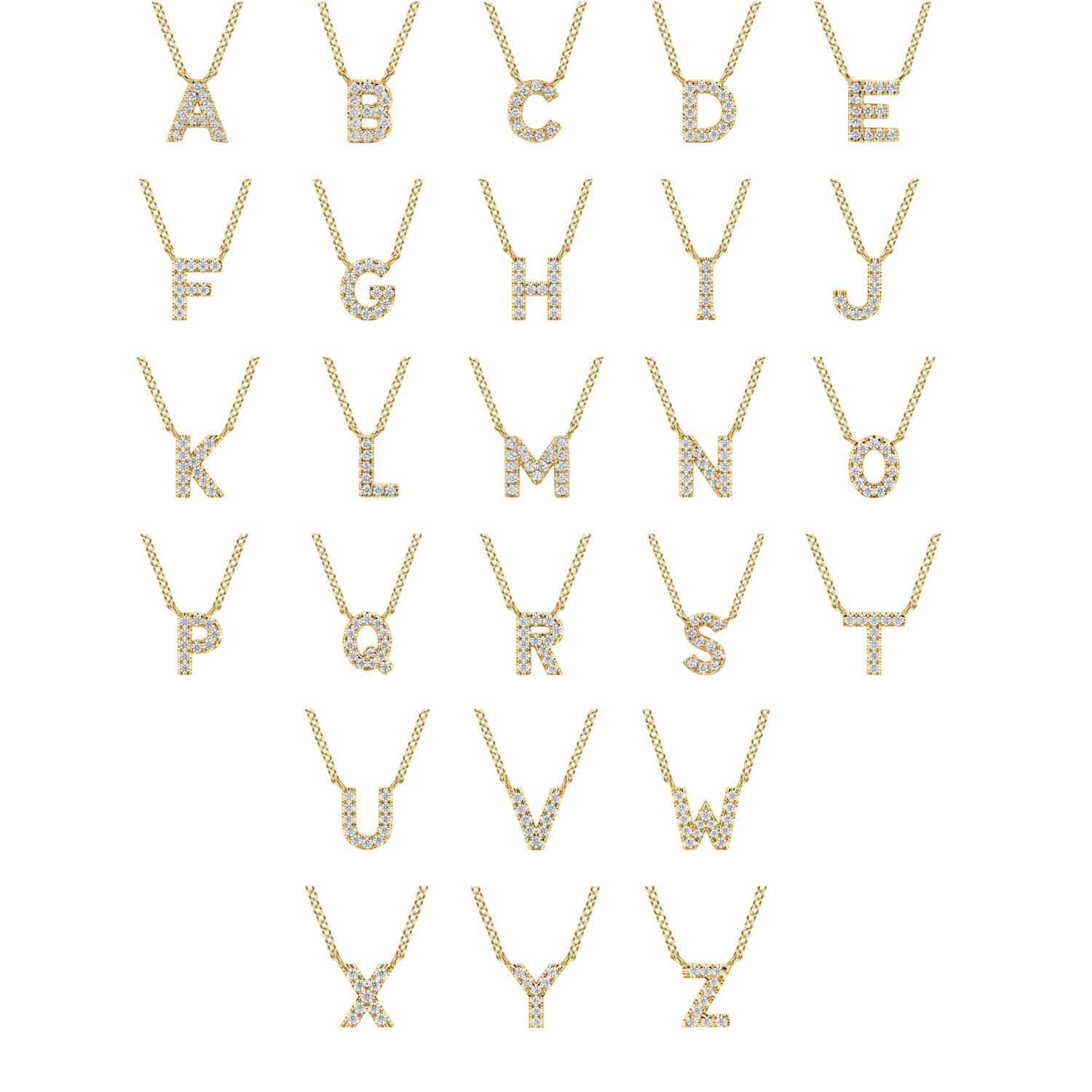 14K Yellow Gold Diamond L Initial Pendant Necklace - 0.04 ct - Shot 4