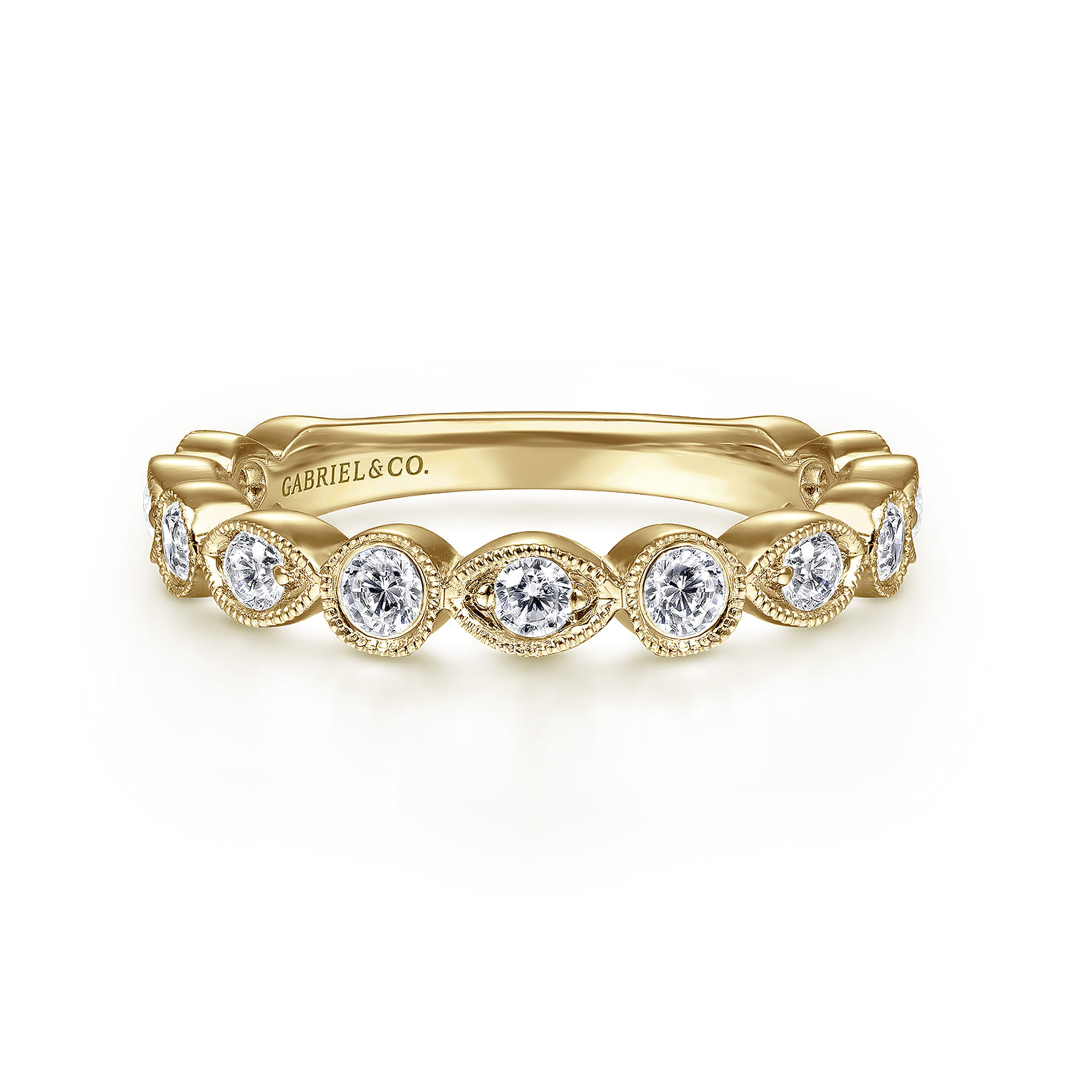 14K Yellow Gold Diamond Ladies Ring - 0.52 ct - Shot 1