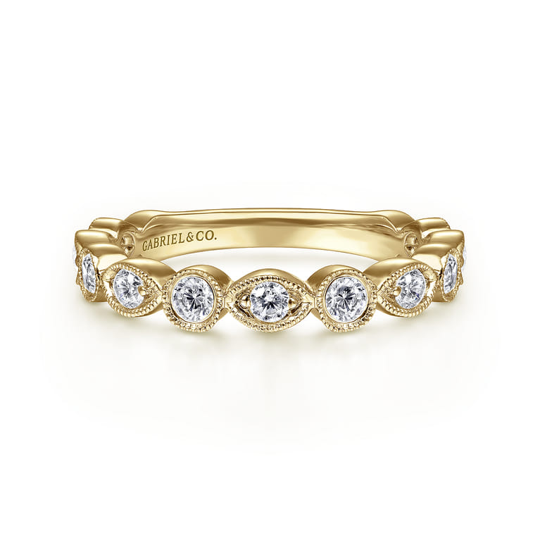 14K Yellow Gold Diamond Ladies Ring - 0.52 ct - Shot 1