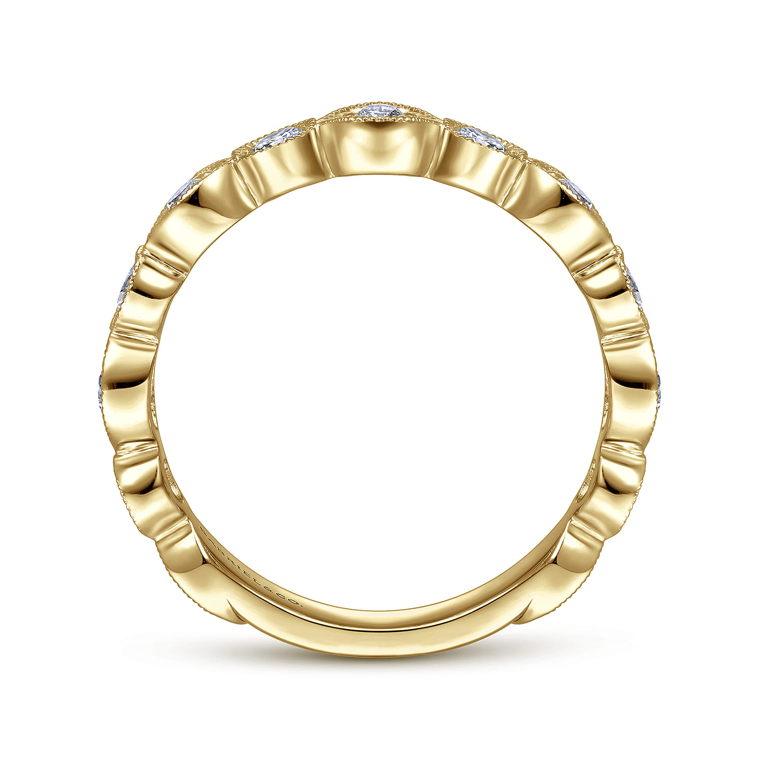 14K Yellow Gold Diamond Ladies Ring - 0.52 ct - Shot 2