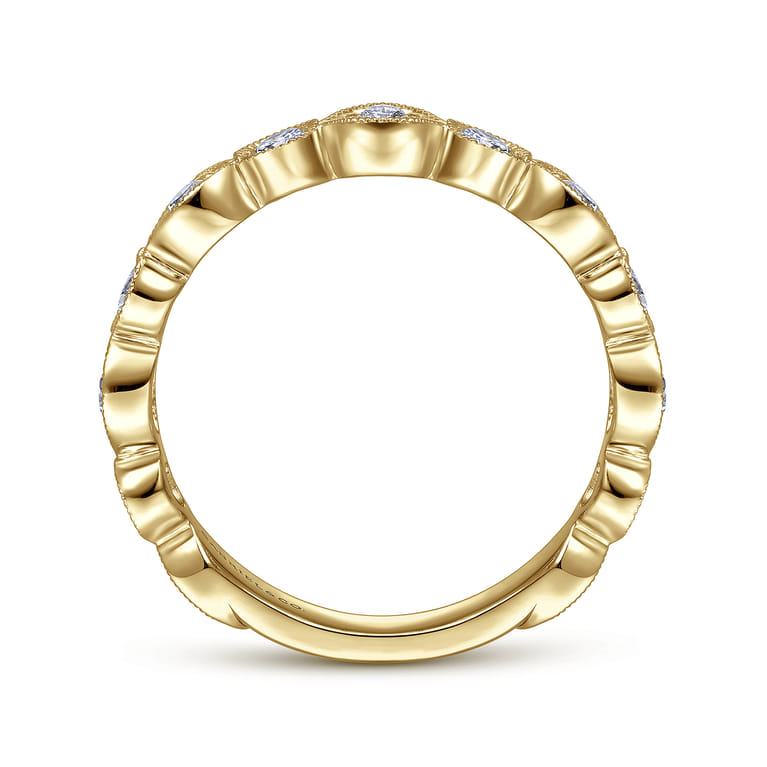 14K Yellow Gold Diamond Ladies Ring - 0.52 ct - Shot 2