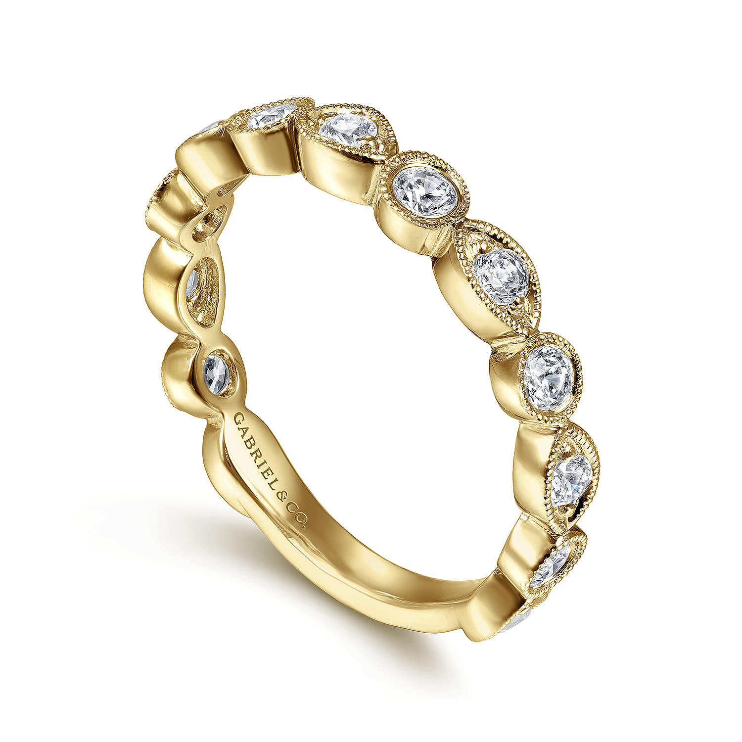 14K Yellow Gold Diamond Ladies Ring - 0.52 ct - Shot 3
