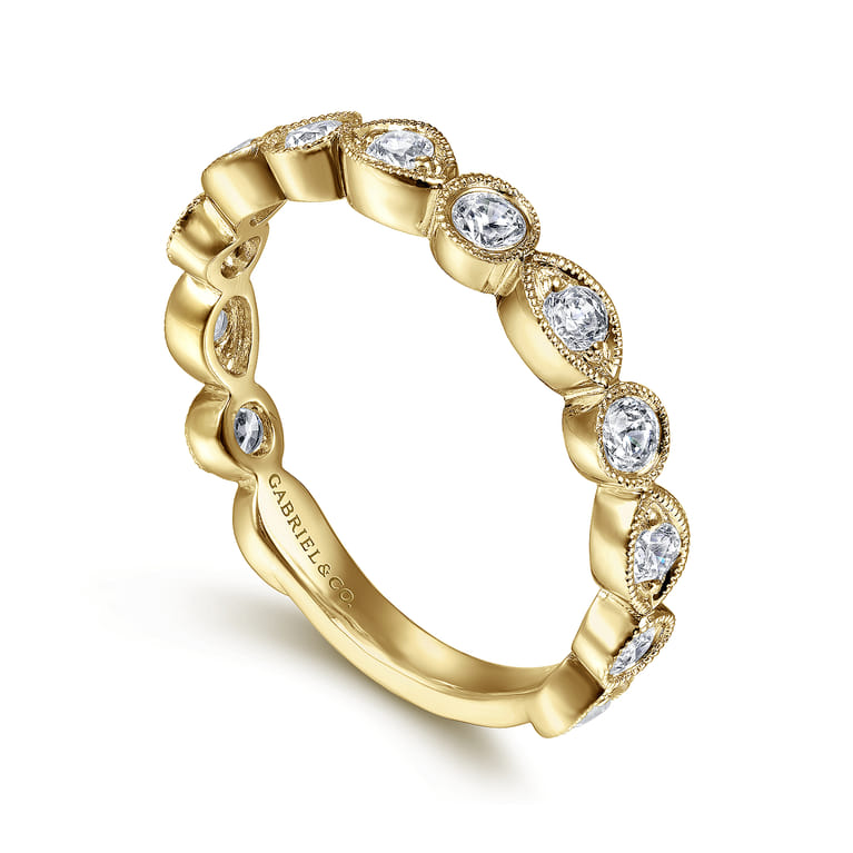 14K Yellow Gold Diamond Ladies Ring - 0.52 ct - Shot 3