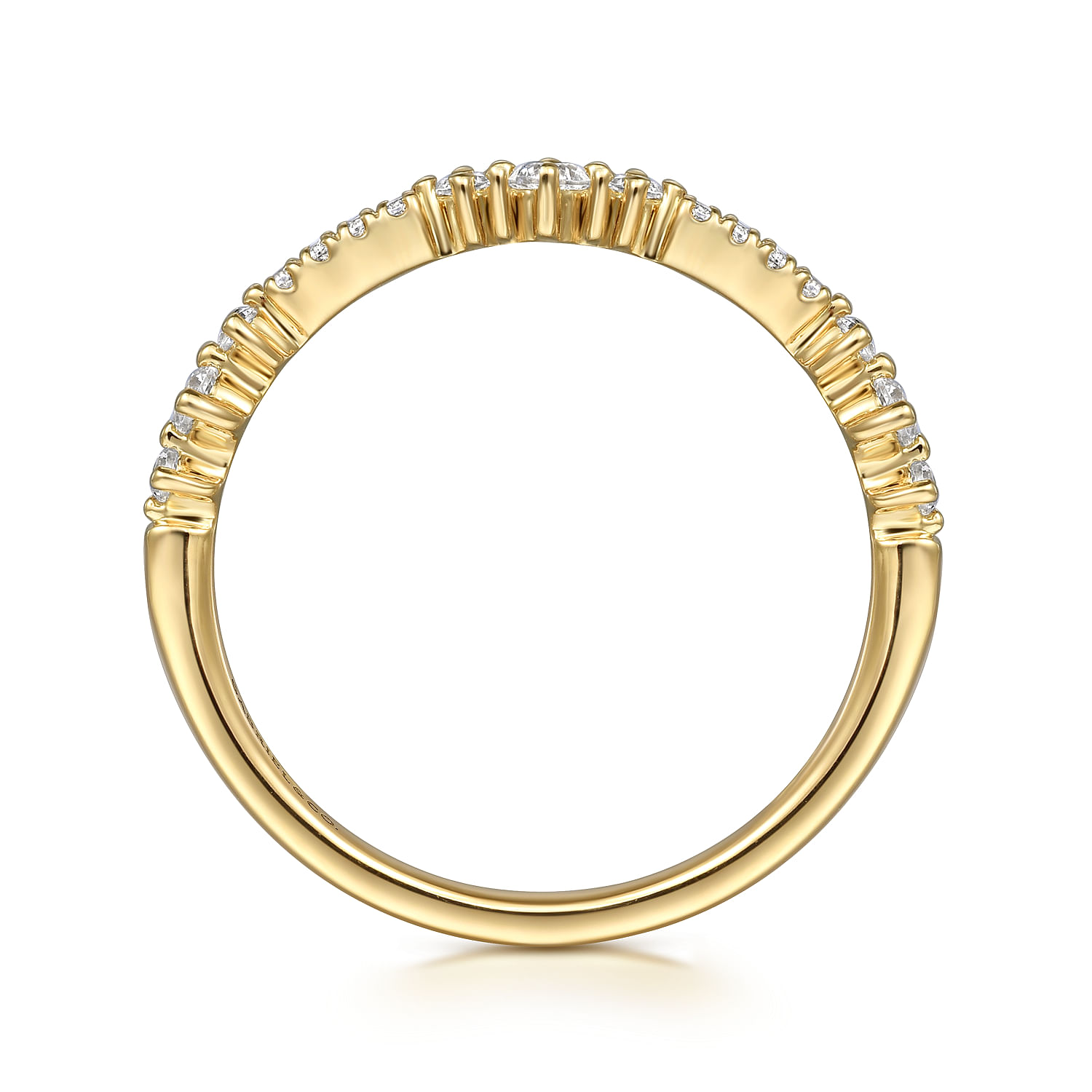 14K Yellow Gold Diamond Ladies Ring - 0.24 ct - Shot 2
