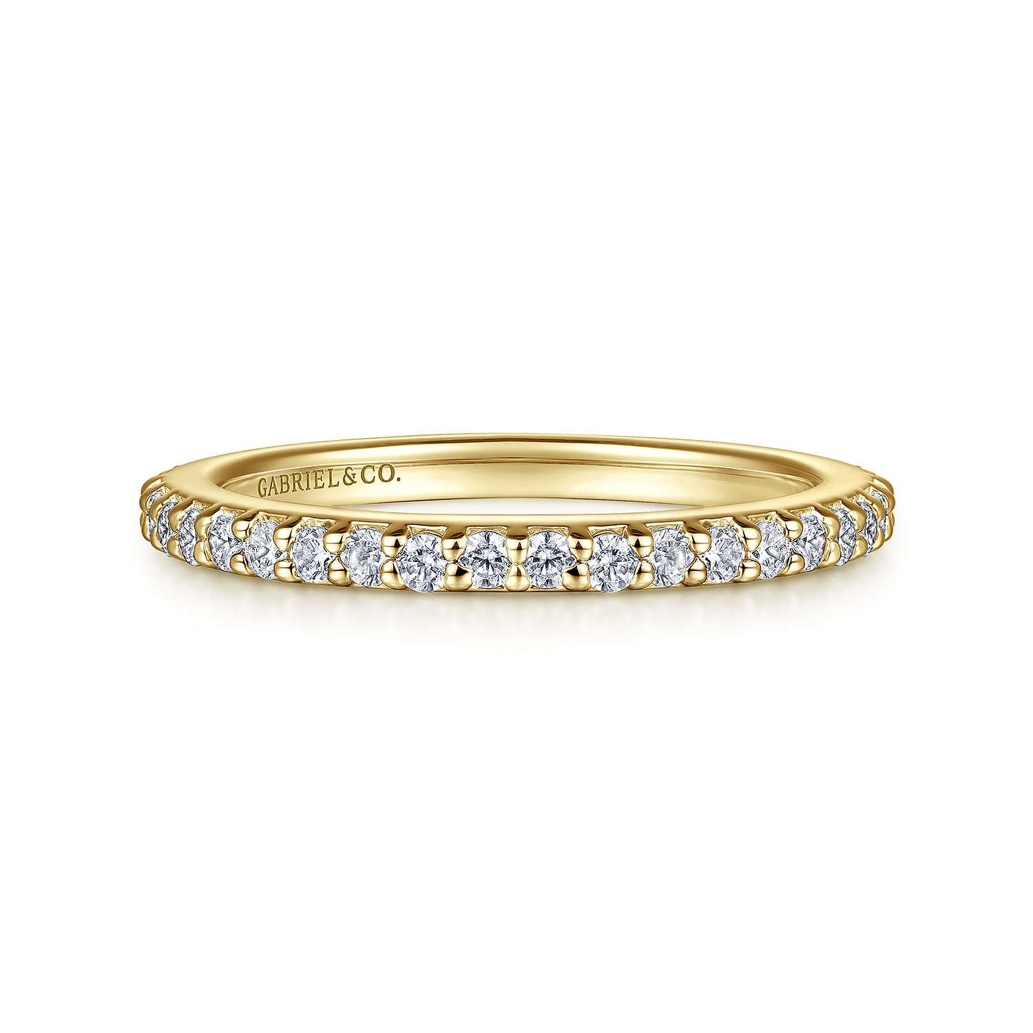 14K Yellow Gold Diamond Ladies Stackable Ring - 0.45 ct - Shot 1