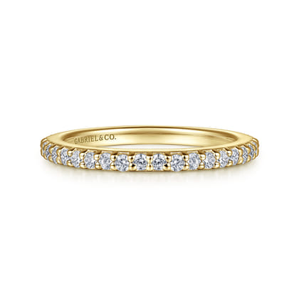 14K Yellow Gold Diamond Ladies Stackable Ring