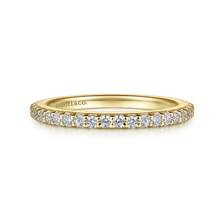 14K Yellow Gold Diamond Ladies Stackable Ring - 0.45 ct - Shot 1