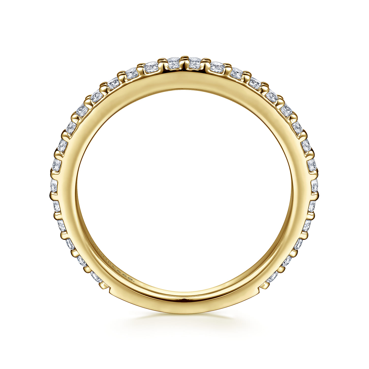 14K Yellow Gold Diamond Ladies Stackable Ring - 0.45 ct - Shot 2