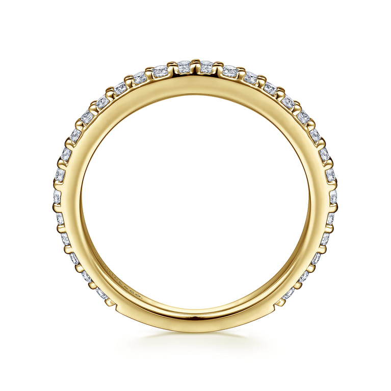 14K Yellow Gold Diamond Ladies Stackable Ring - 0.45 ct - Shot 2