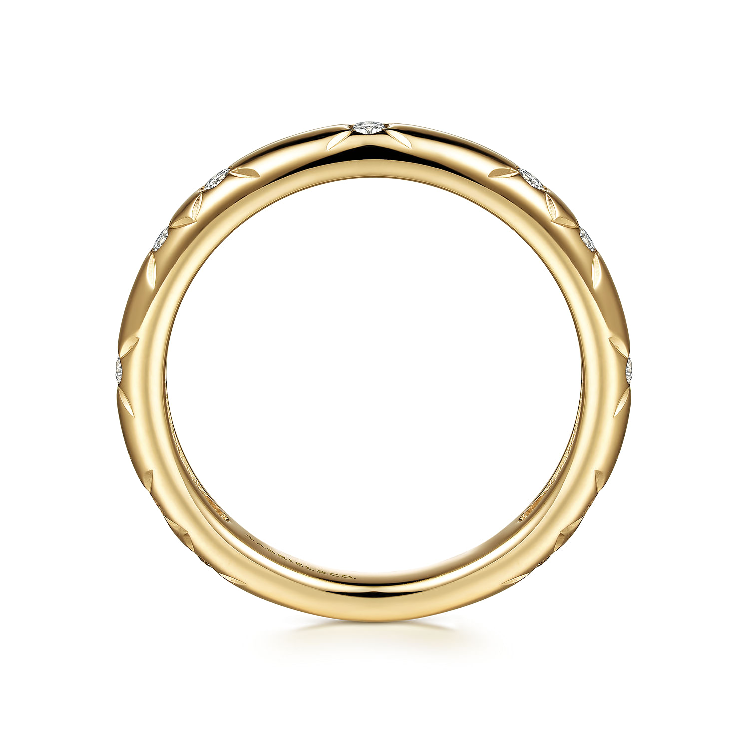 14K Yellow Gold Diamond Ladies Stackable Ring