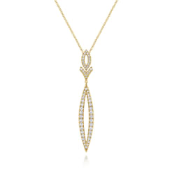 14K Yellow Gold Diamond Lariat Necklace