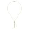 14K Yellow Gold Diamond Lariat Necklace - 0.8 ct