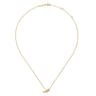 14K Yellow Gold Diamond Leaf Pendant Necklace - 0.05 ct