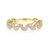 14K Yellow Gold Diamond Leaf Ring - 0.38 ct