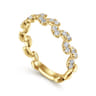 14K Yellow Gold Diamond Leaf Ring - 0.38 ct