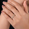14K Yellow Gold Diamond Leaf Ring - 0.38 ct