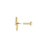14K Yellow Gold Diamond Lightning Bolt Single Flatback Stud Earring - 0.04 ct