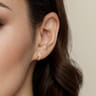 14K Yellow Gold Diamond Lightning Bolt Stud Earrings - 0.06 ct