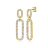 14K Yellow Gold Diamond Link Chain Drop Earrings - 1.2 ct