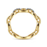 14K Yellow Gold Diamond Link Chain Ring - 0.06 ct