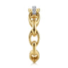 14K Yellow Gold Diamond Link Chain Ring - 0.06 ct