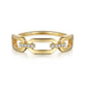 14K Yellow Gold Diamond Link Chain Ring - 0.04 ct