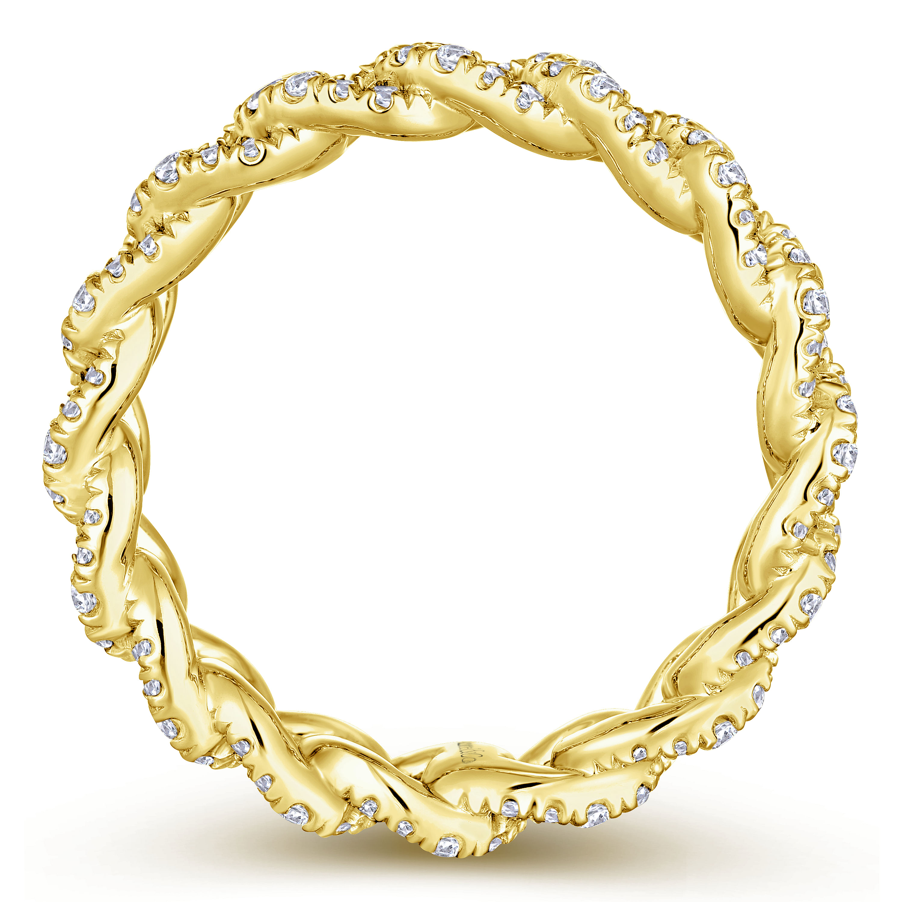 14K Yellow Gold Diamond Link Eternity Ring - Shot 2