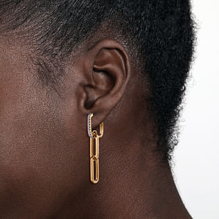 14K-Yellow-Gold-Diamond-Link-Hollow-Chain-Drop-Earrings2